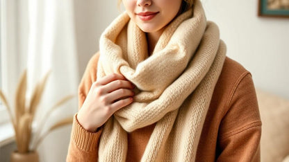 Lyst og mykt beige kasjmirskjerf