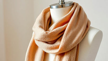 Lyst og mykt beige kasjmirskjerf