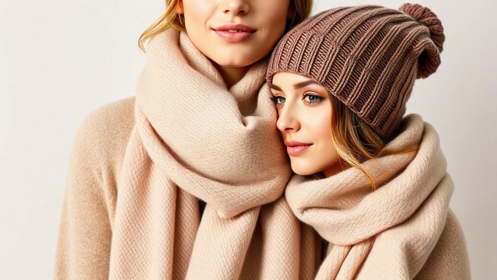 Lyst og mykt beige kasjmirskjerf